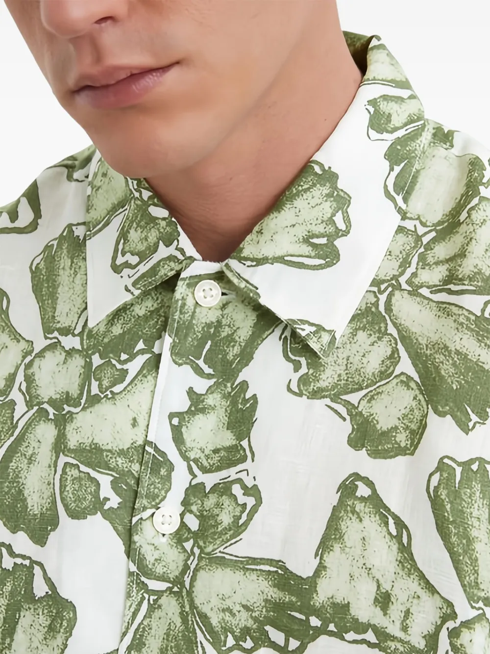 Marc O'Polo Overhemd met bloemenprint Groen