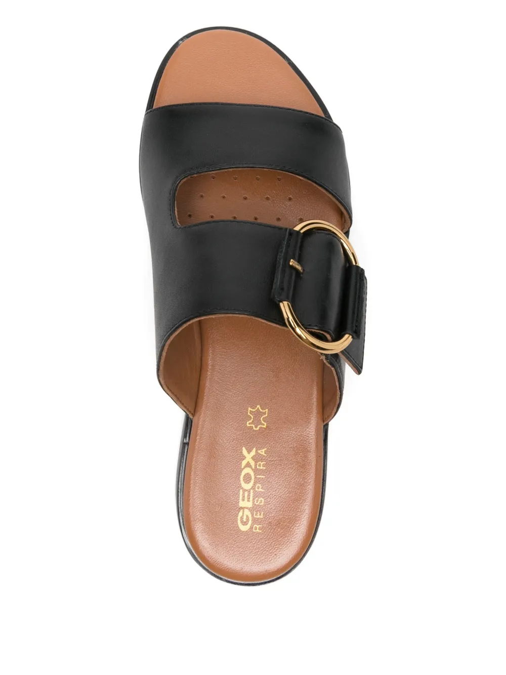Geox Naileen Buckle Flat Sandals In Black
