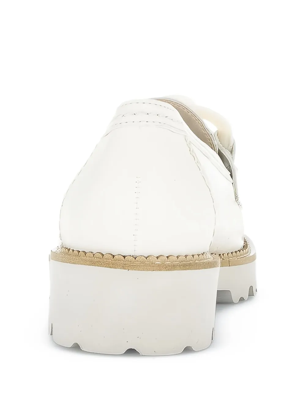  Gabor Chain-link Leather Loafers - White 