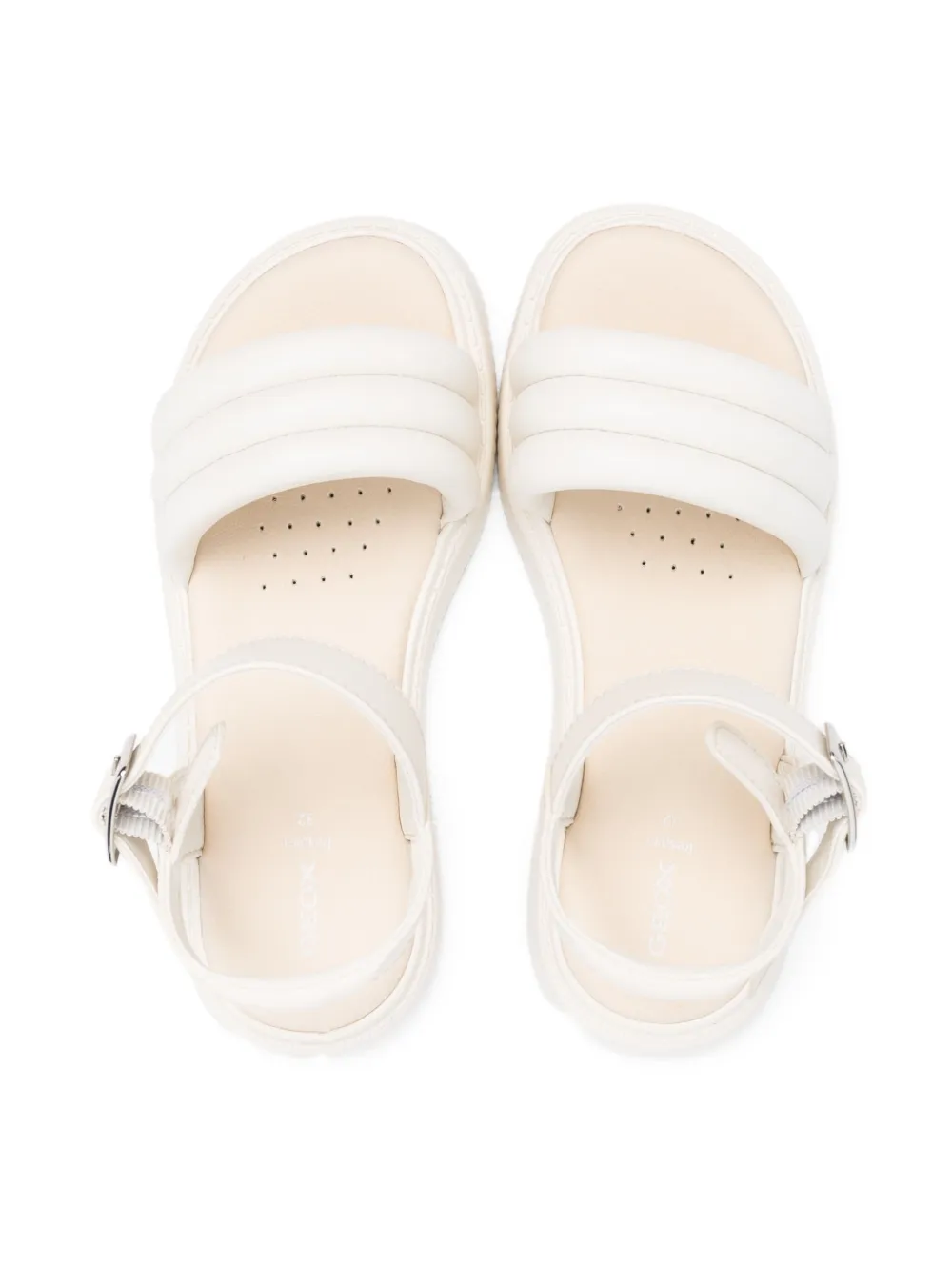 Geox Kids Kodette buckled ribbed sandals Neutrals