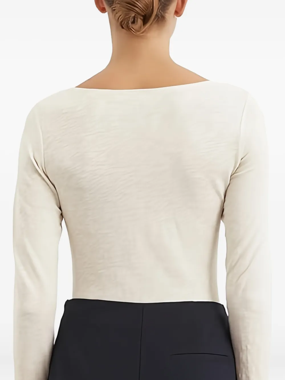 Marc O'polo Wide-neck Long-sleeve Top In Neutral