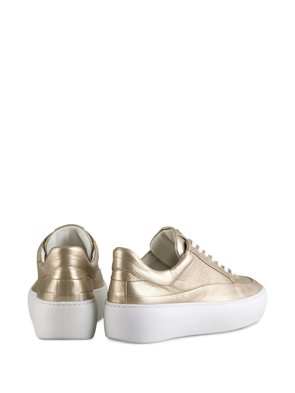 Hogl Illusion metallic leather platform sneakers Gold