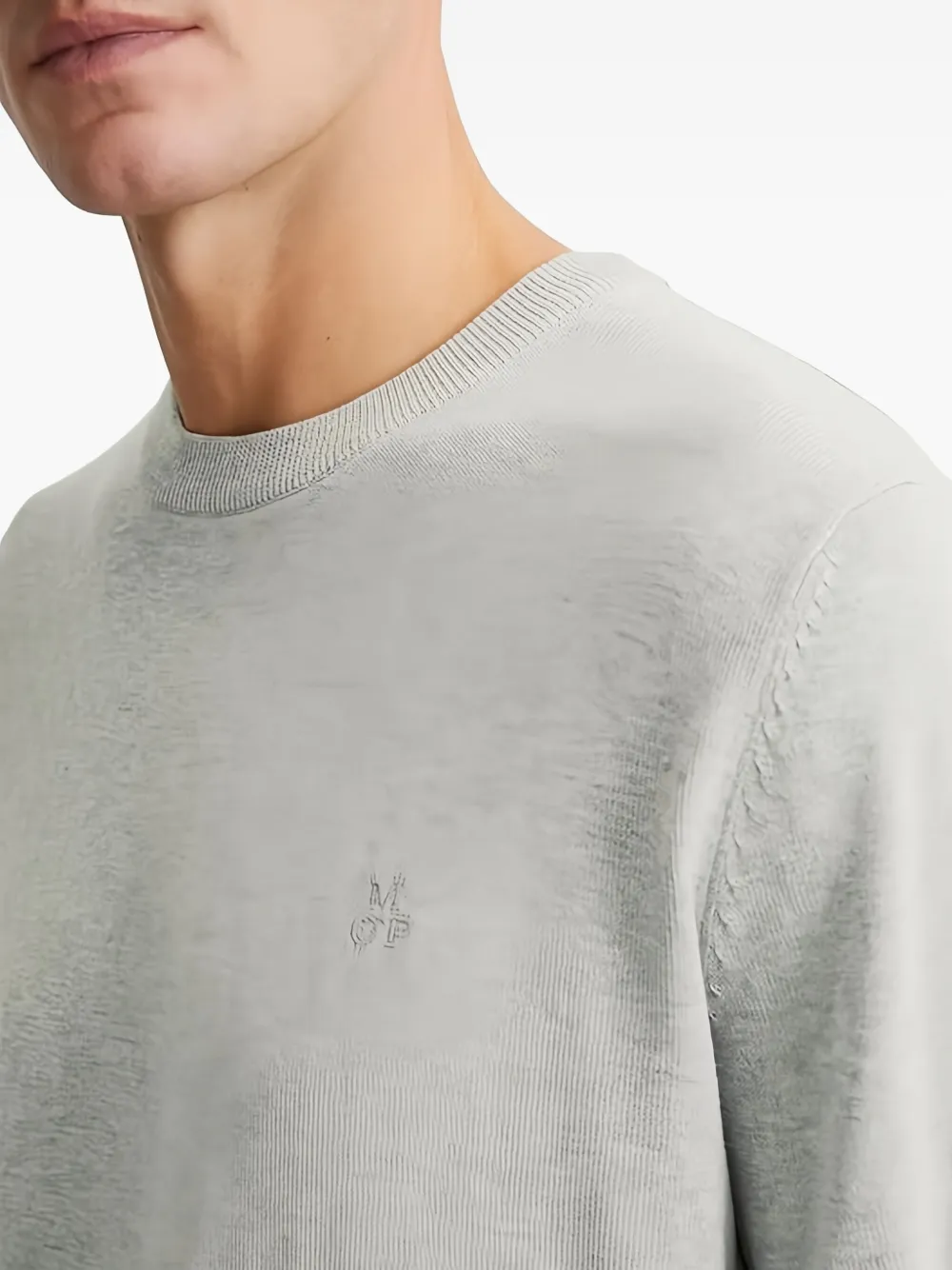 Marc O'Polo Trui met ronde hals en lange mouwn Grijs