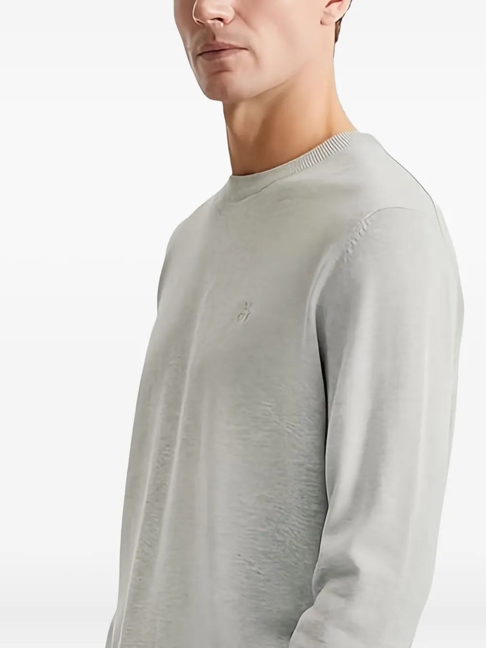 Marc O'Polo Trui met ronde hals en lange mouwn Grijs