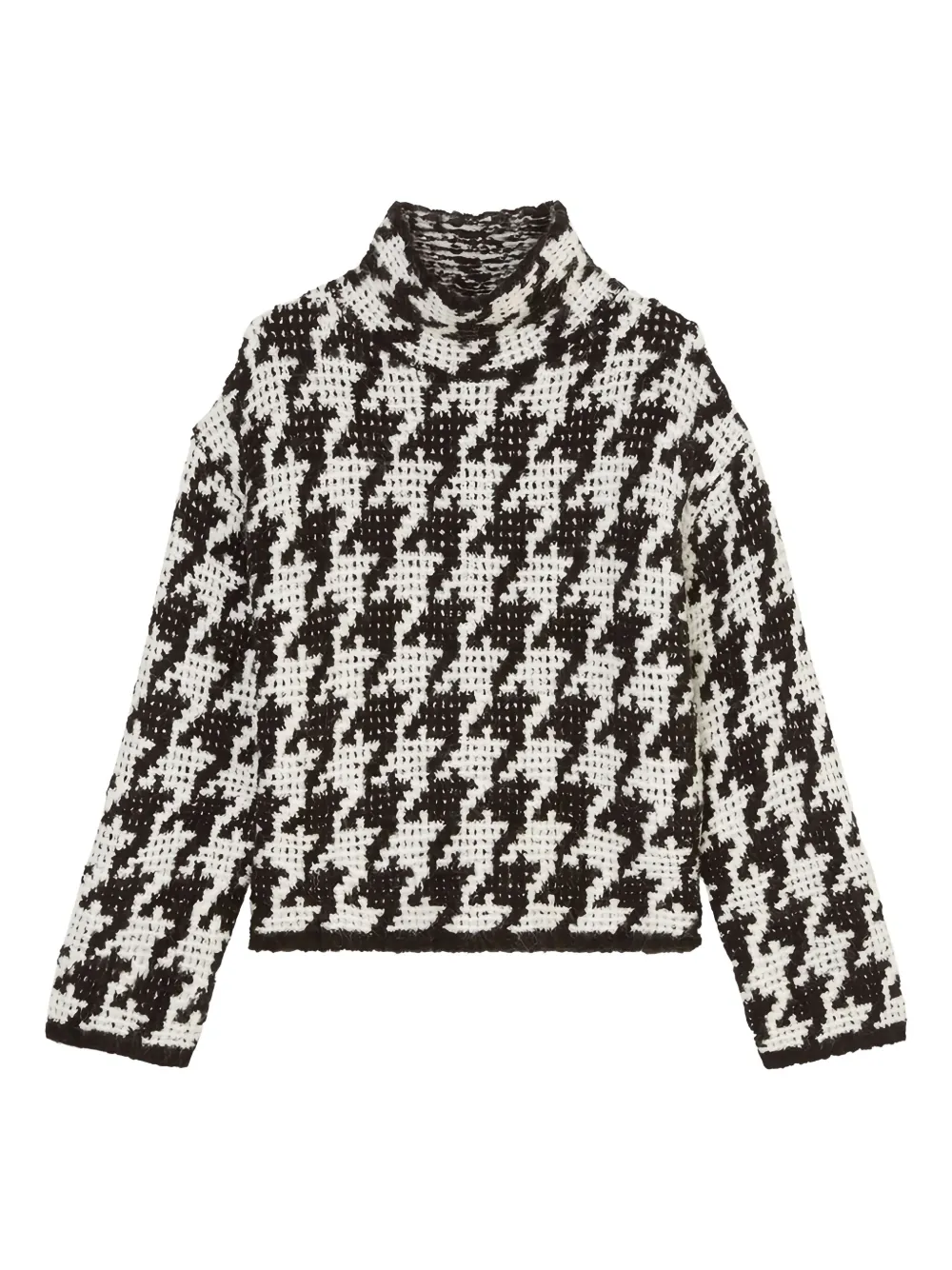 Marc O'Polo houndstooth-pattern turtleneck sweater | Black | Image 1