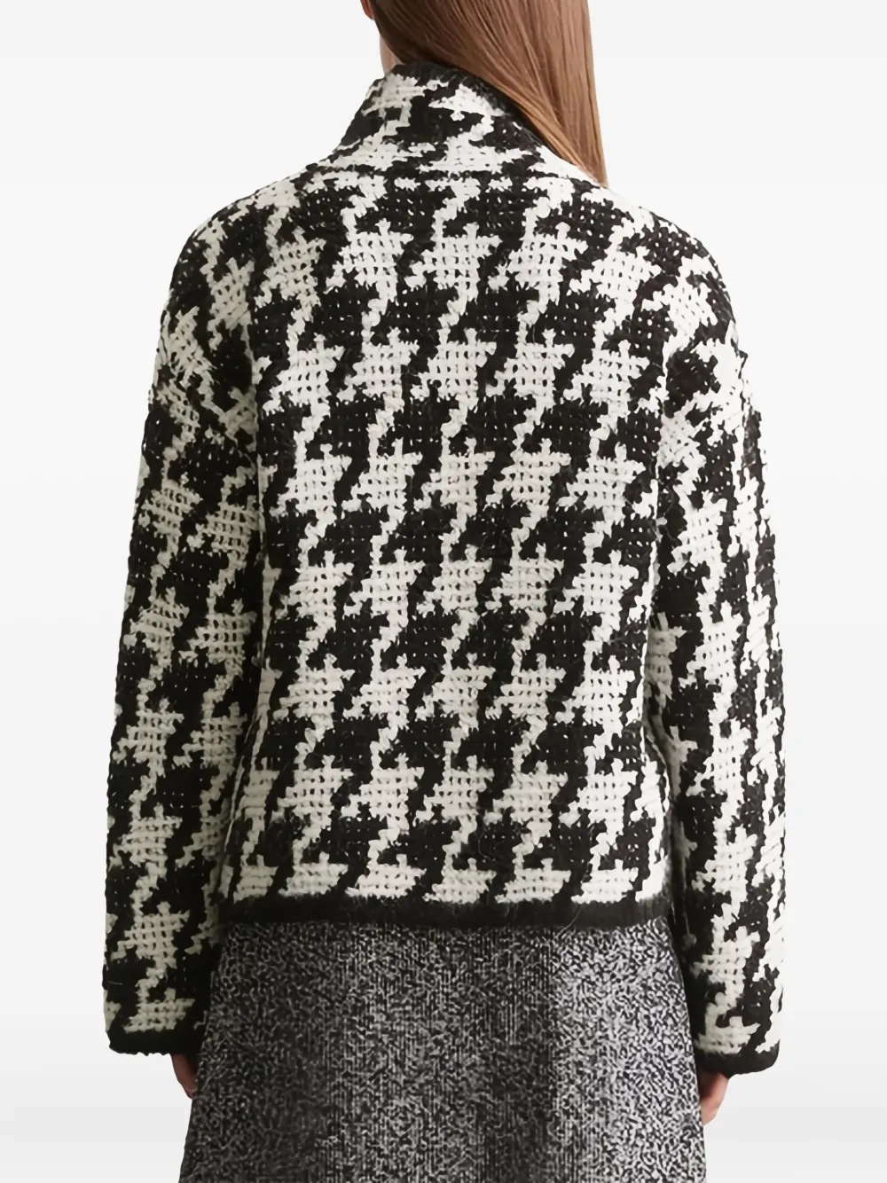 Marc O'Polo Coltrui met pied-de-poule print Zwart