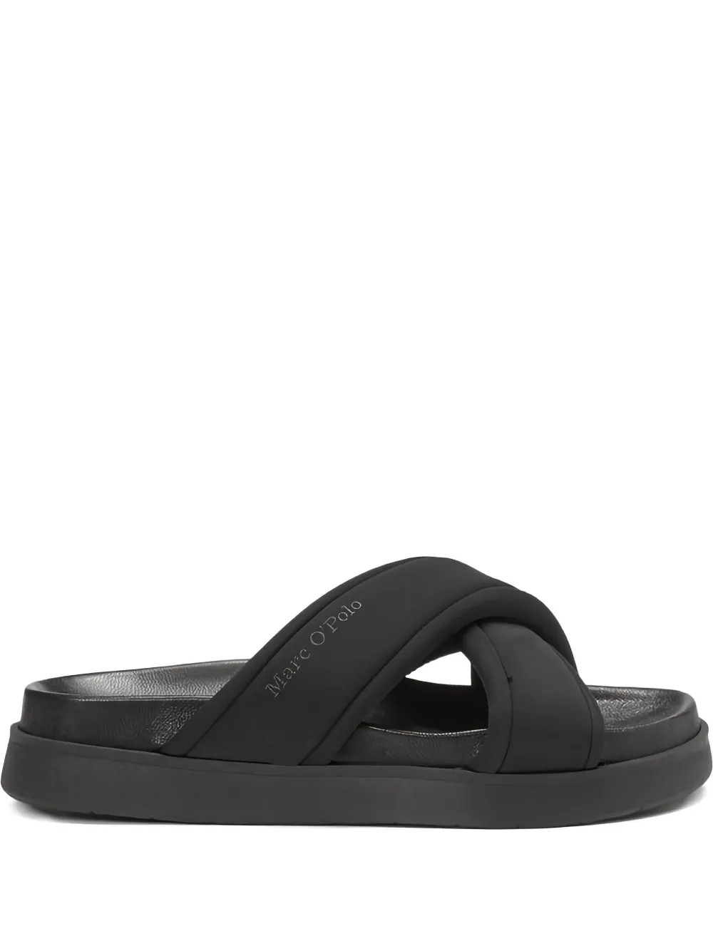 Marc O'Polo crossed-strap slides Black