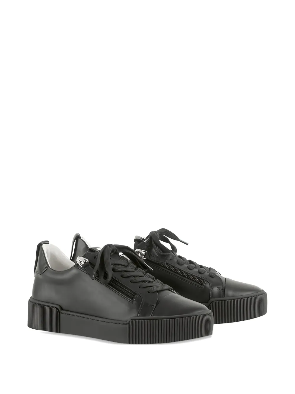 Hogl Comfy leather zip-detail sneakers Black