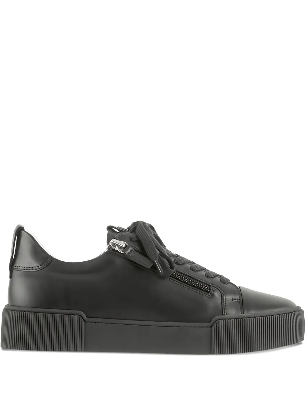 Hogl Comfy leather zip-detail sneakers Black