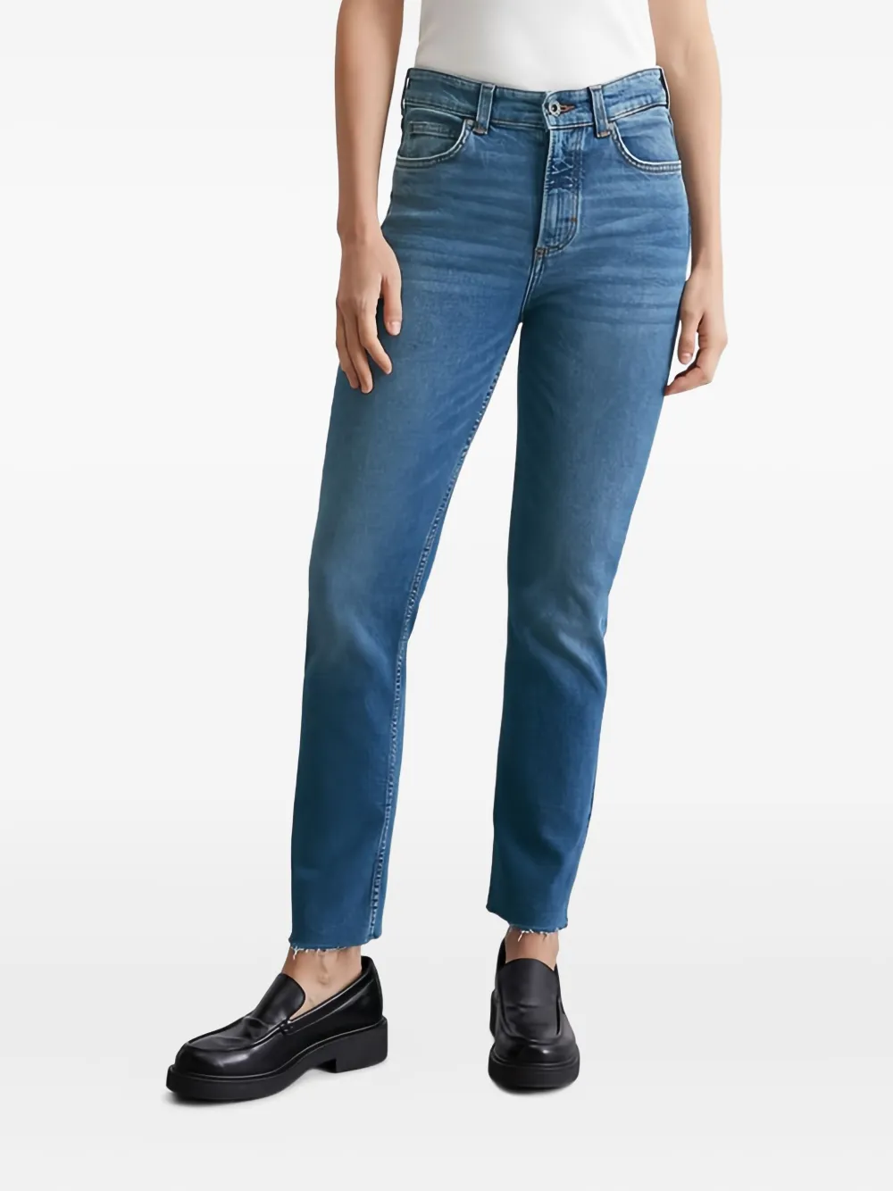 Marc O'Polo Jeans met gerafelde zoom - Blauw