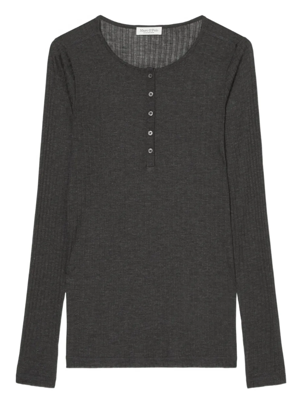 Marc O'Polo ribbed long-sleeve top | Grey | Image 1