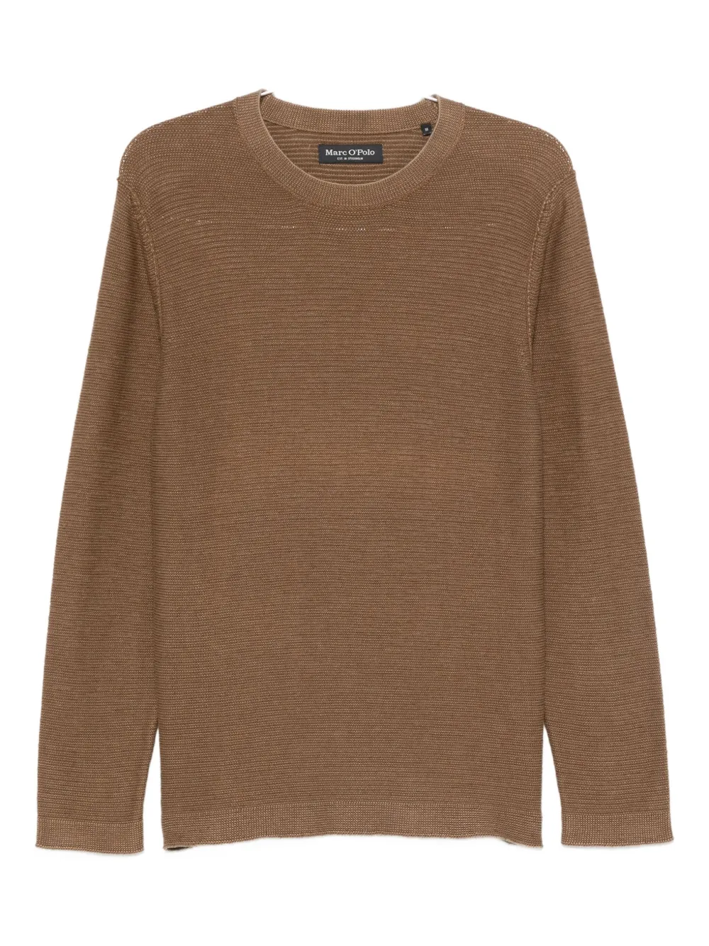 Marc O'polo Ribbed Crew-neck Jumper In Brown