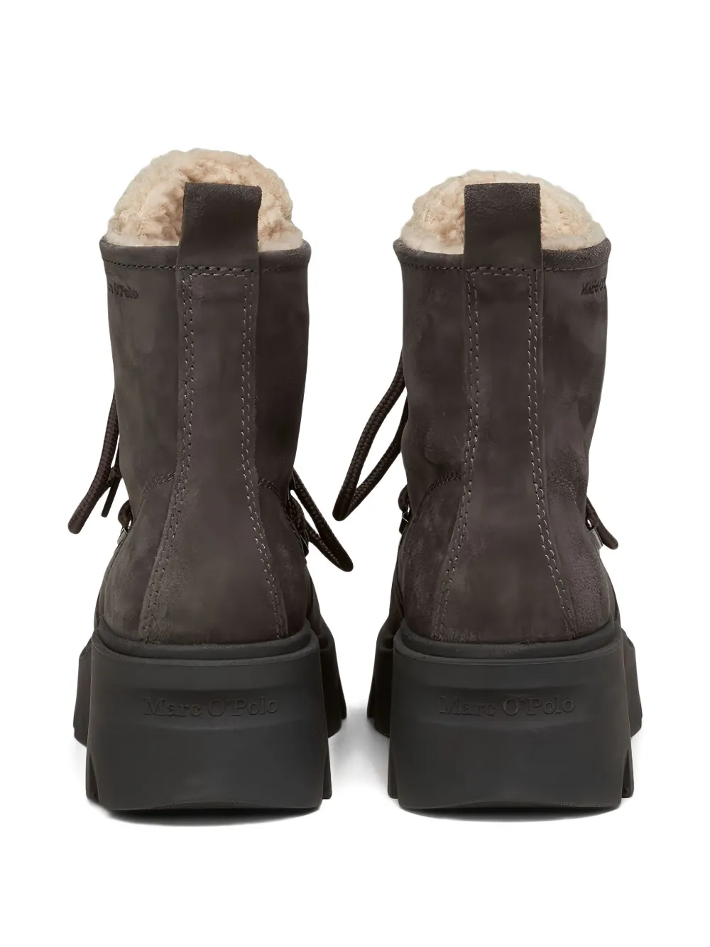 Marc O'polo Lace-up Combat Boots In Brown