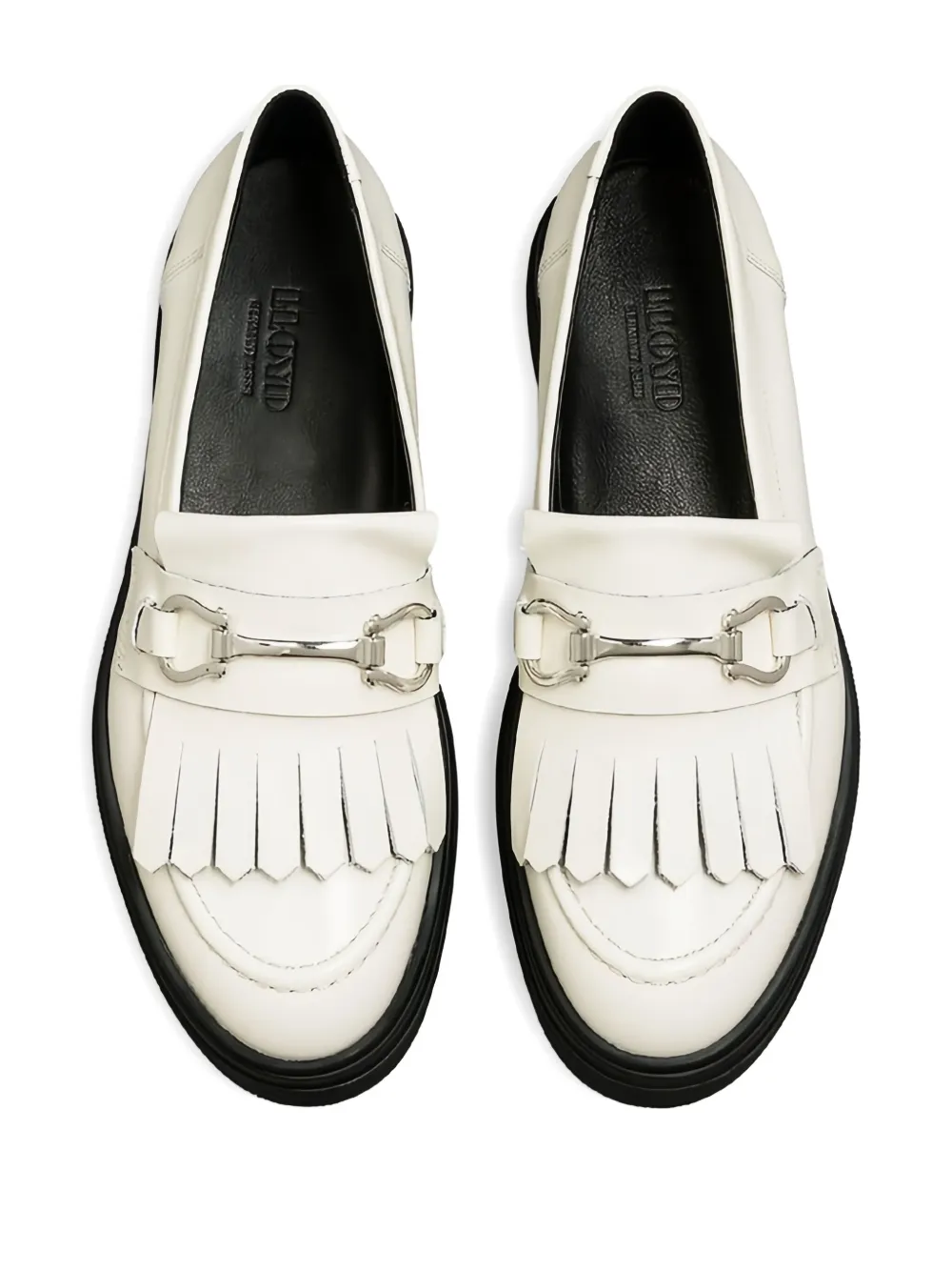Lloyd fringed leather loafers White
