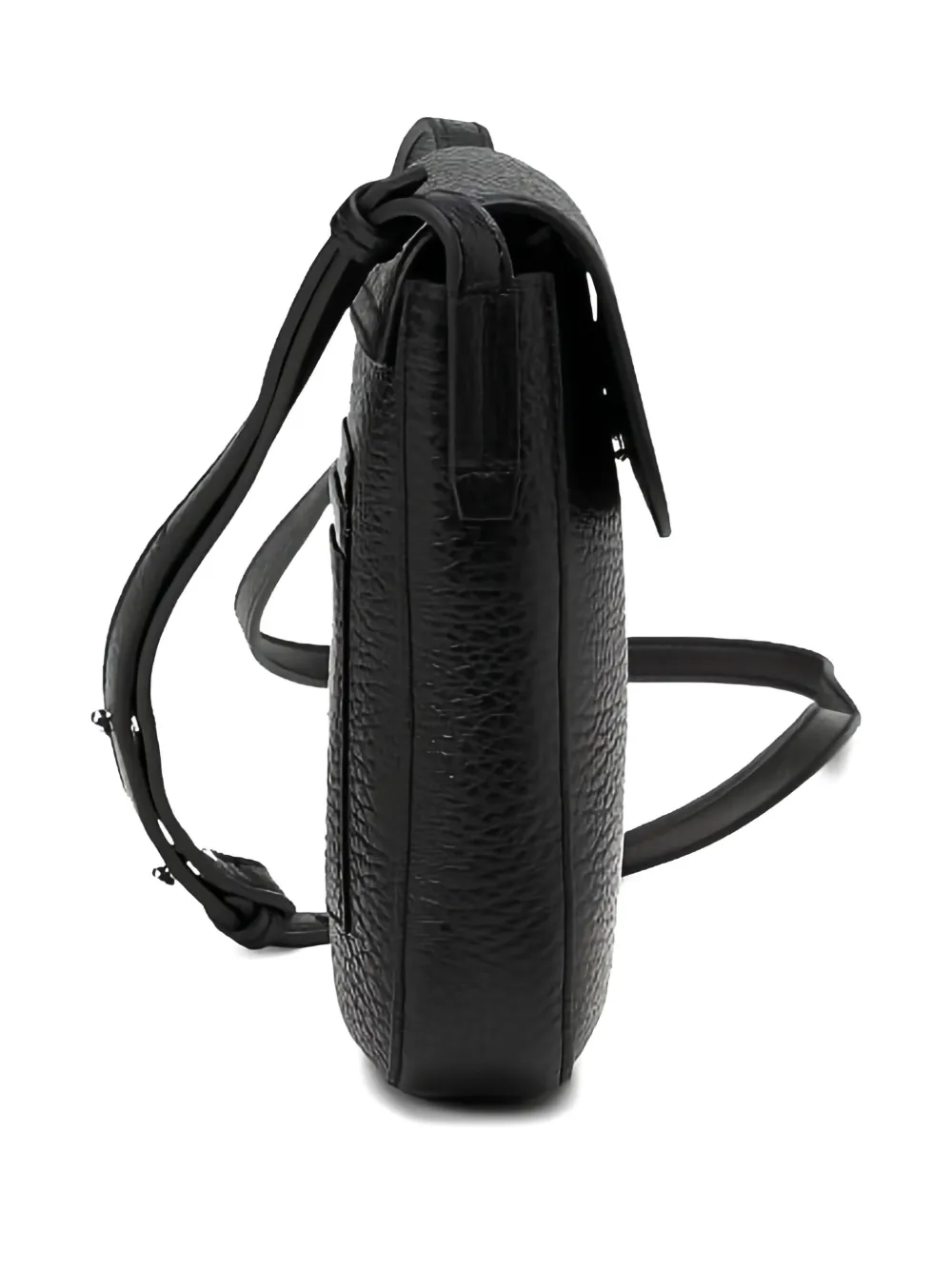 Marc O'Polo Bellis leren crossbodytas met textuur Zwart