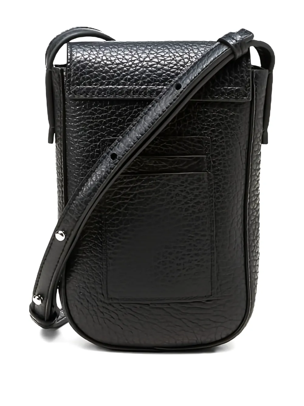 Marc O'Polo Bellis leren crossbodytas met textuur Zwart
