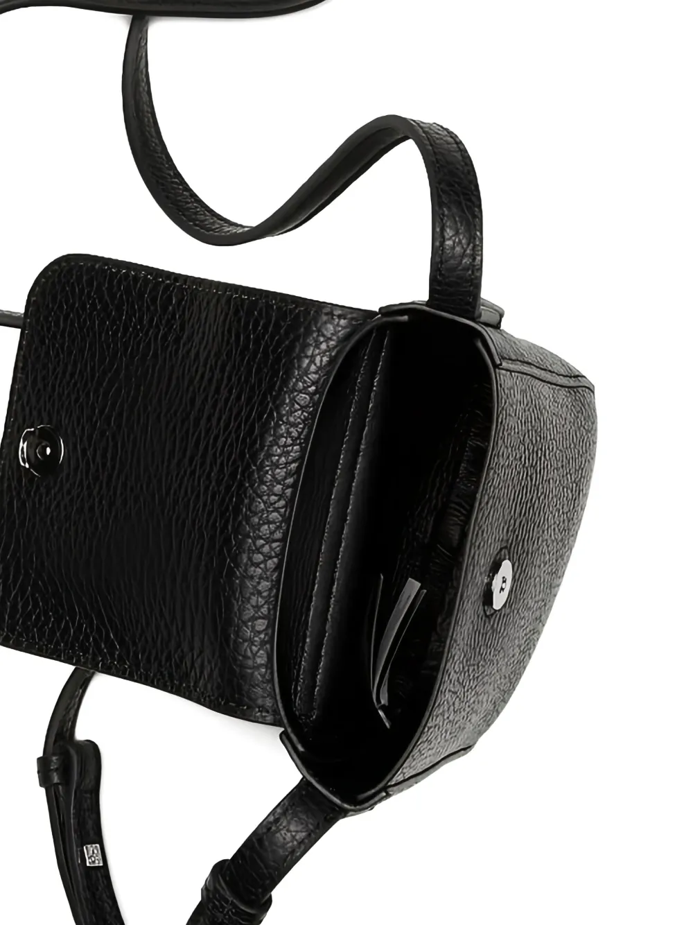 Marc O'Polo Bellis leren crossbodytas met textuur Zwart