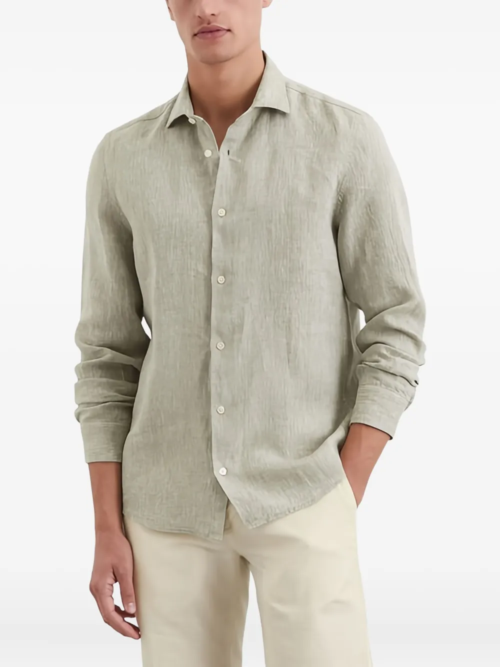 Marc O'Polo Overhemd met textuur Beige