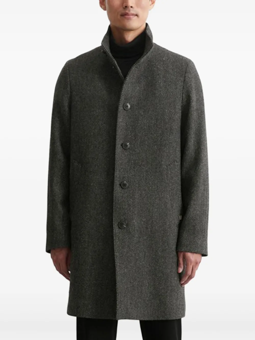 Marc O'Polo Button-up jas met visgraatpatroon Grijs