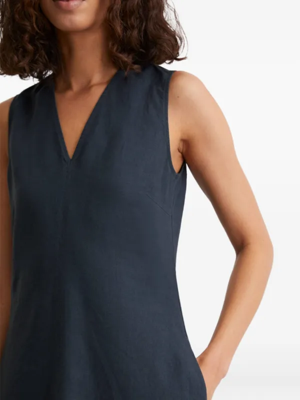Marc O'Polo v-neck Sleeveless A-line Midi Dress Blue FARFETCH ID