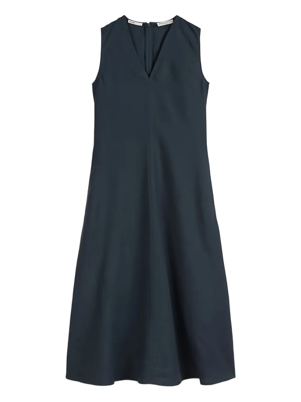 v-neck sleeveless A-line midi dress