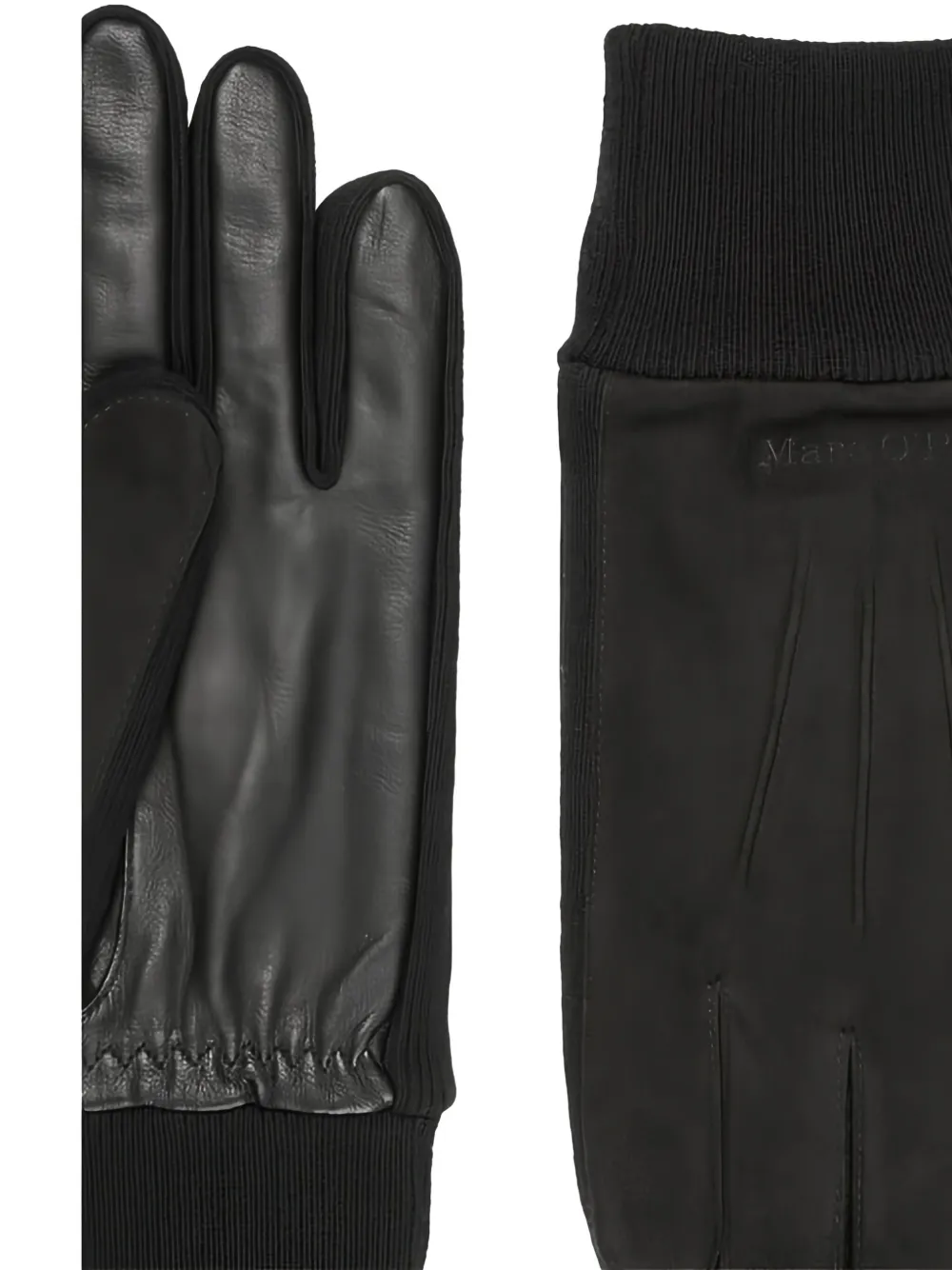 Marc O'Polo Handschoenen met leren detail Zwart