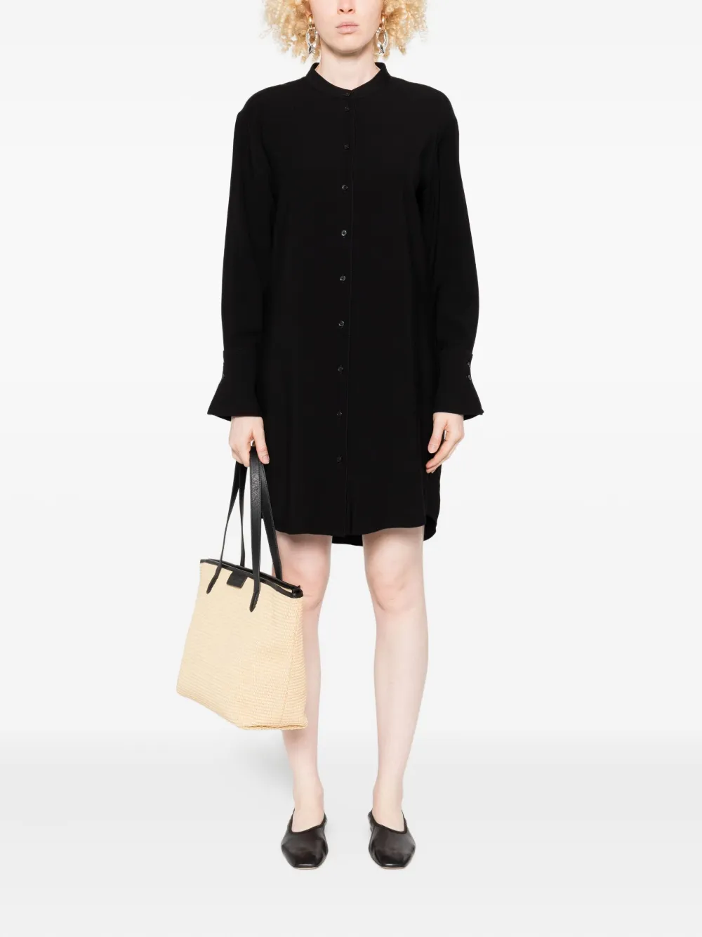 Marc O'Polo button-front dress Zwart