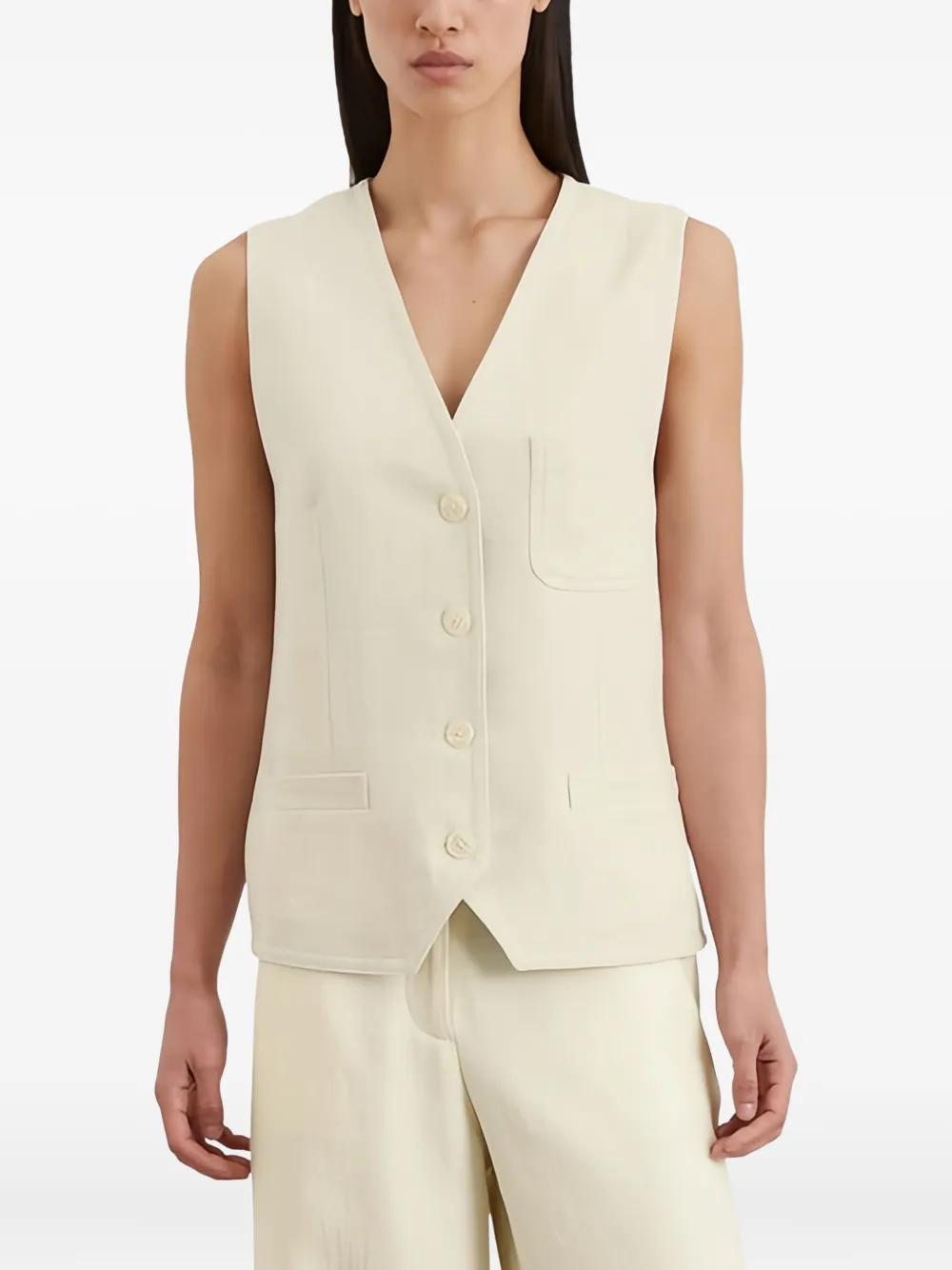 Marc O'Polo Gilet met knopen Beige