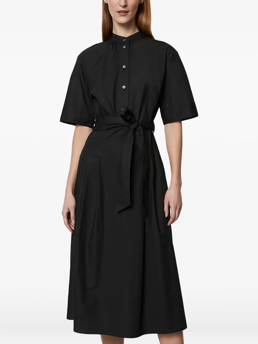Marc O'Polo Button-down midi-jurk met ceintuur Zwart