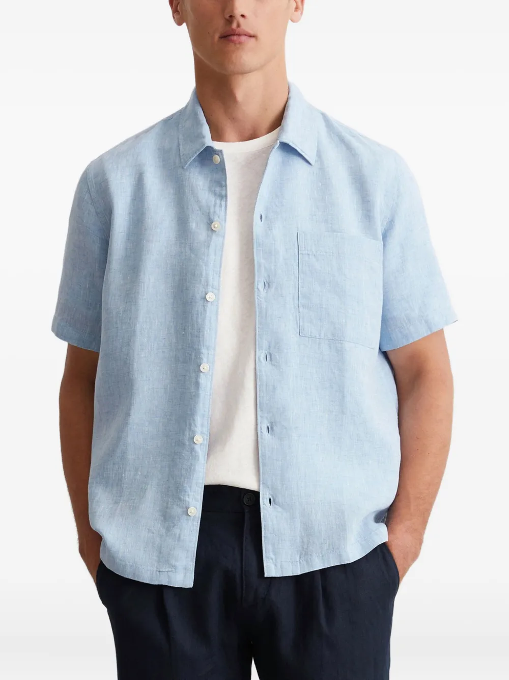 Marc O'Polo Overhemd met korte mouwen Blauw
