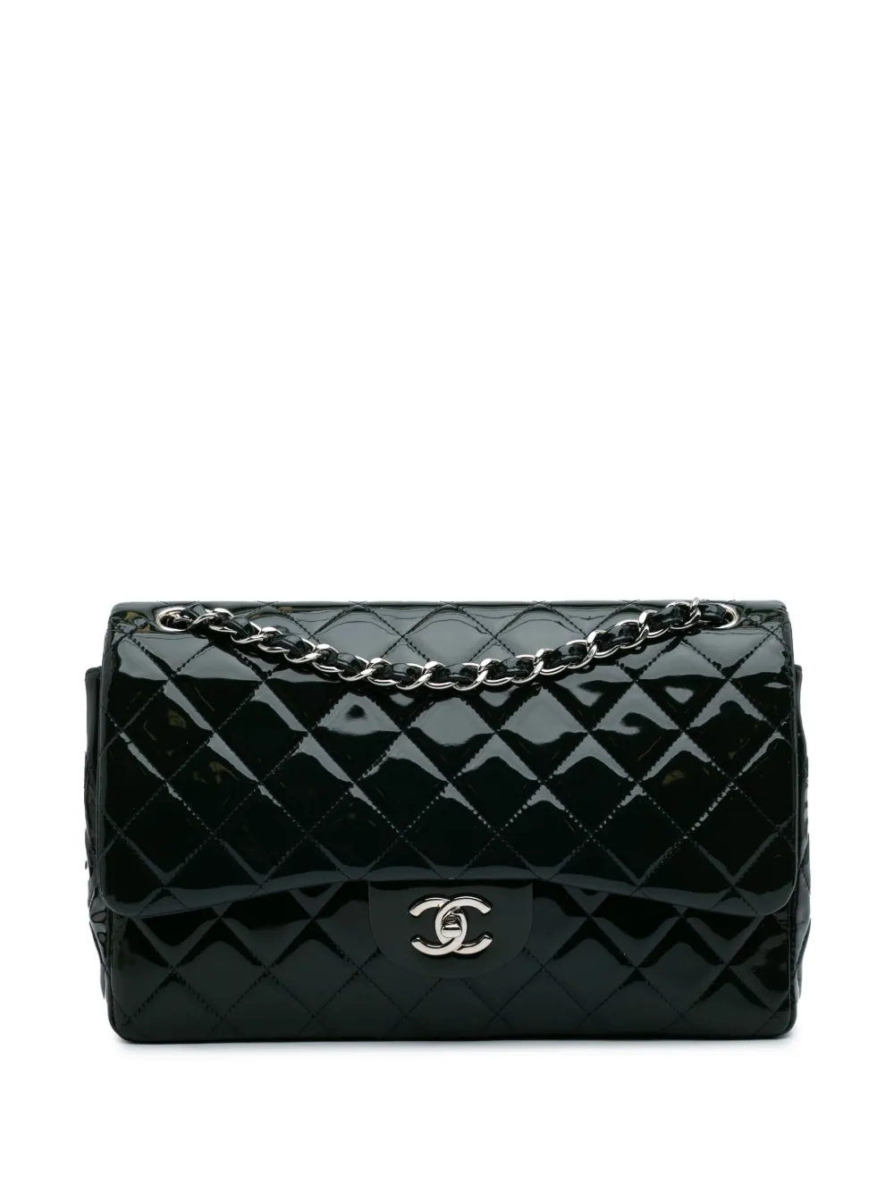 CHANEL Pre-Owned 2013-2014 Jumbo Classic Patent Double Flap shoulder bag | Blue | Image 1