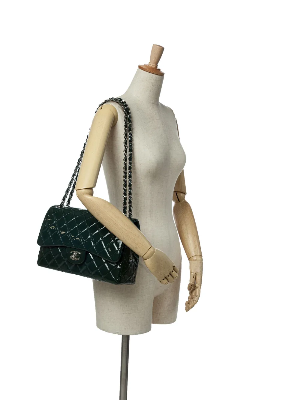 CHANEL Pre-Owned 2013-2014 Jumbo Classic Patent Double Flap shoulder bag | Pre-Owned | Image 2
