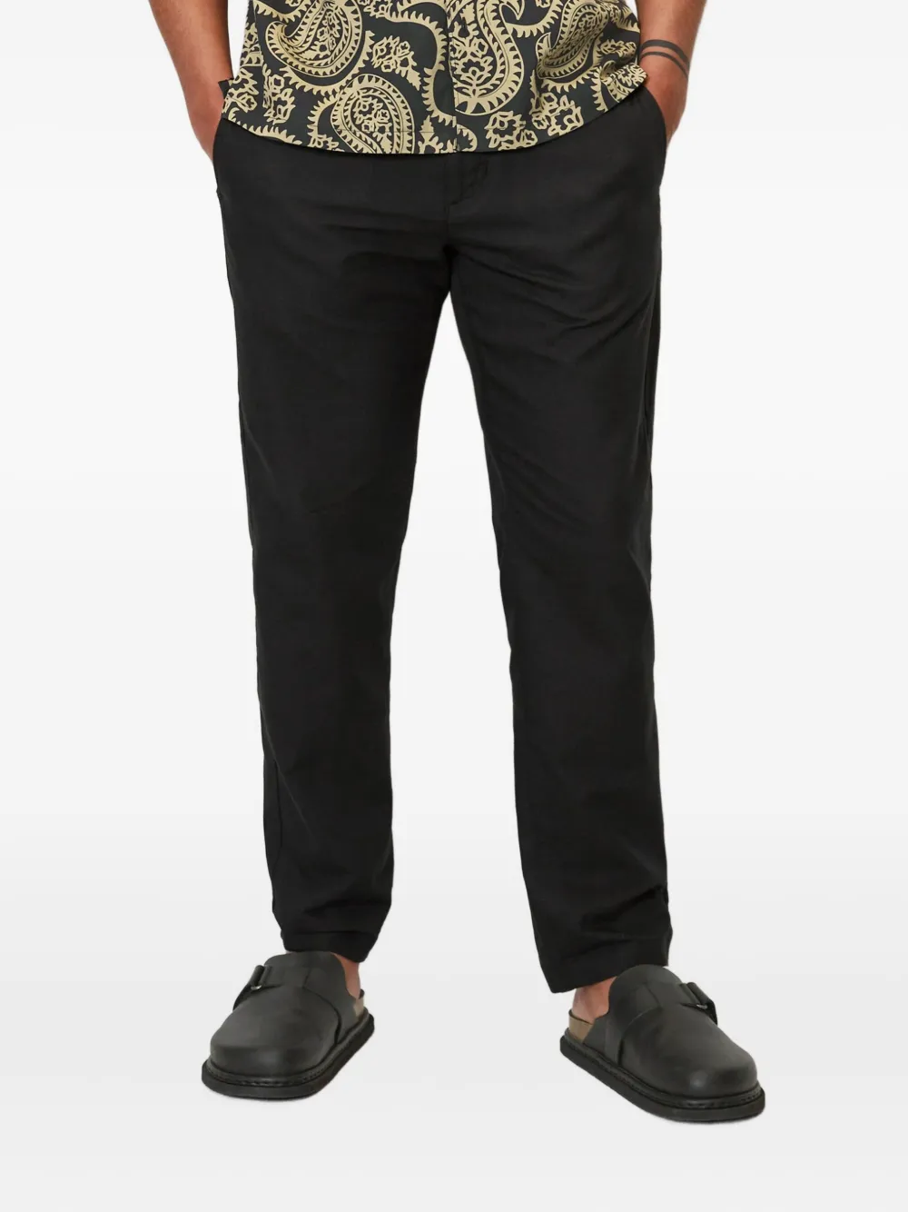 Marc O'Polo Broek met textuur Zwart