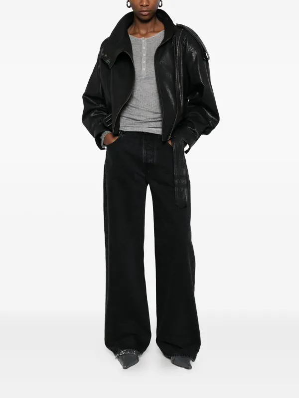 Marc O'Polo button-up Ribbed Henley Top Grey FARFETCH IN