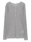 Marc O'Polo button-up ribbed Henley top - Grey