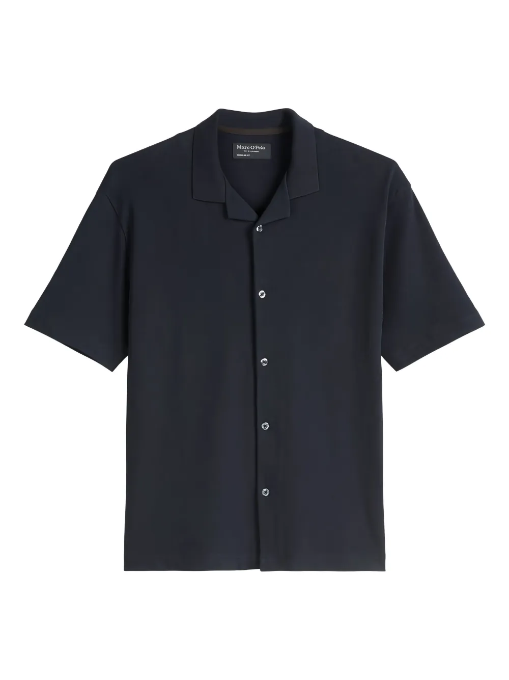 Marc O'polo Short-sleeve Button-up Shirt In Black