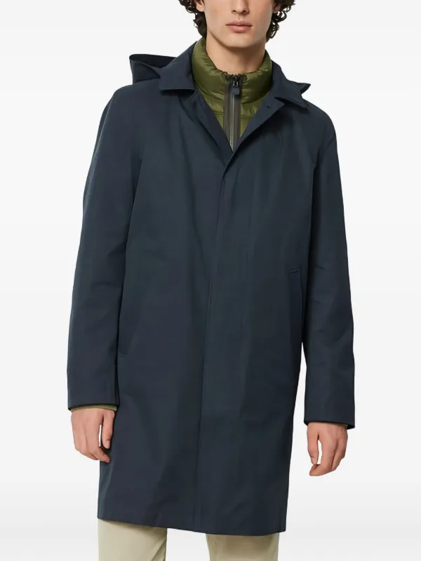 Marc O'Polo Hooded Rain Coat Blue FARFETCH PH