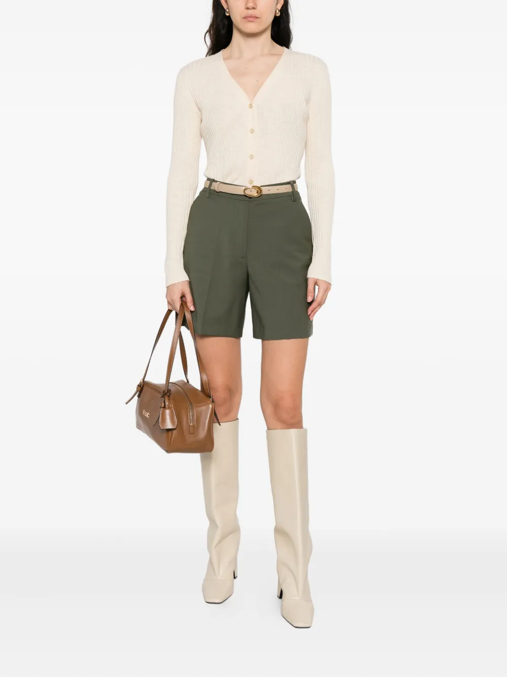 Marc O'Polo mélange-effect shorts Groen