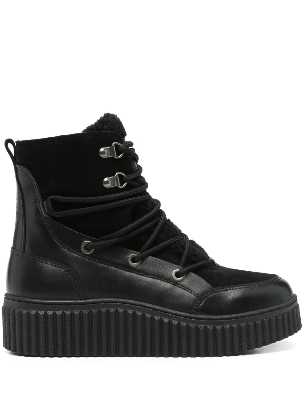 Marc O'Polo leather combat ankle boots Black
