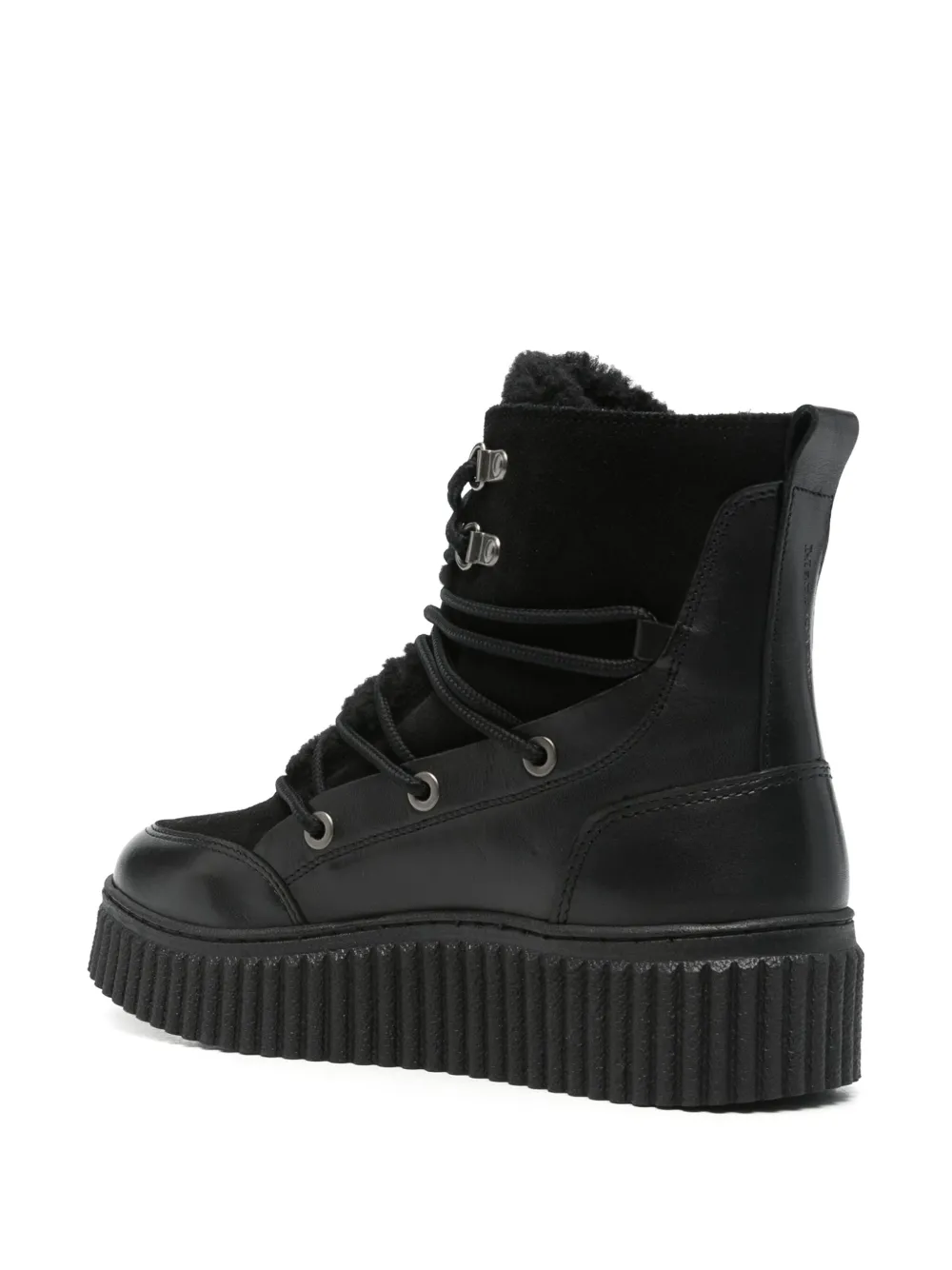 Marc O'Polo leather combat ankle boots Black