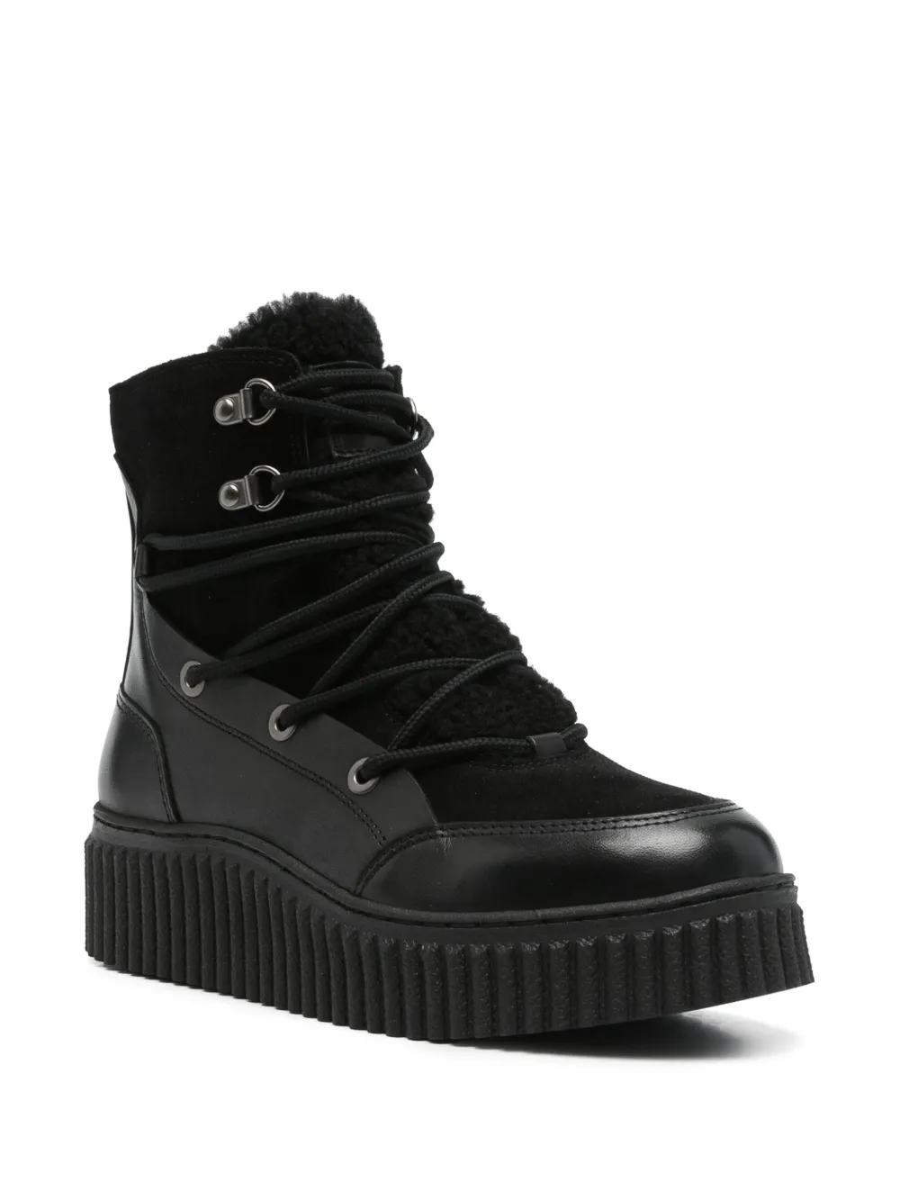 Marc O'Polo leather combat ankle boots Black