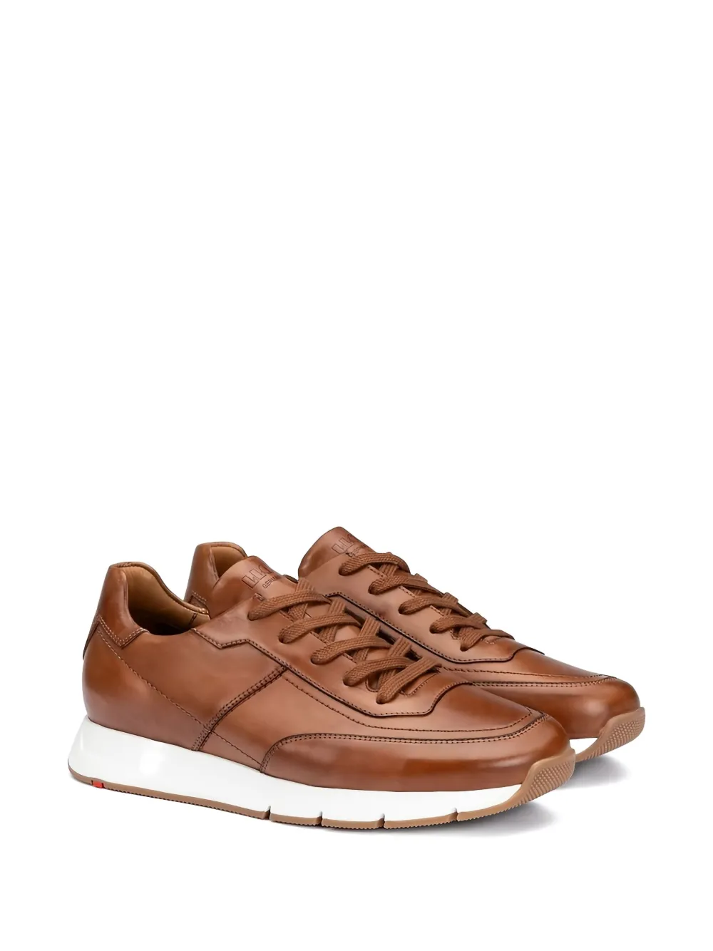 Lloyd Amsterdam leather lace-up sneakers Brown