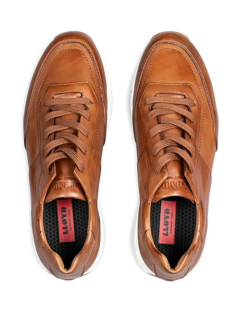 Lloyd Amsterdam leather lace-up sneakers Brown