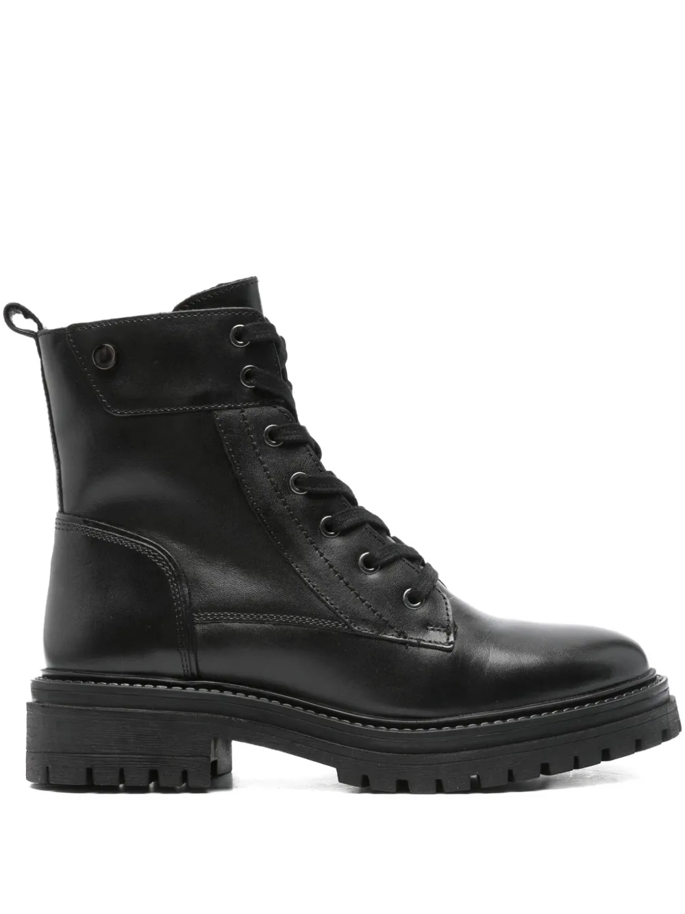 Geox lace-up leather boots Black