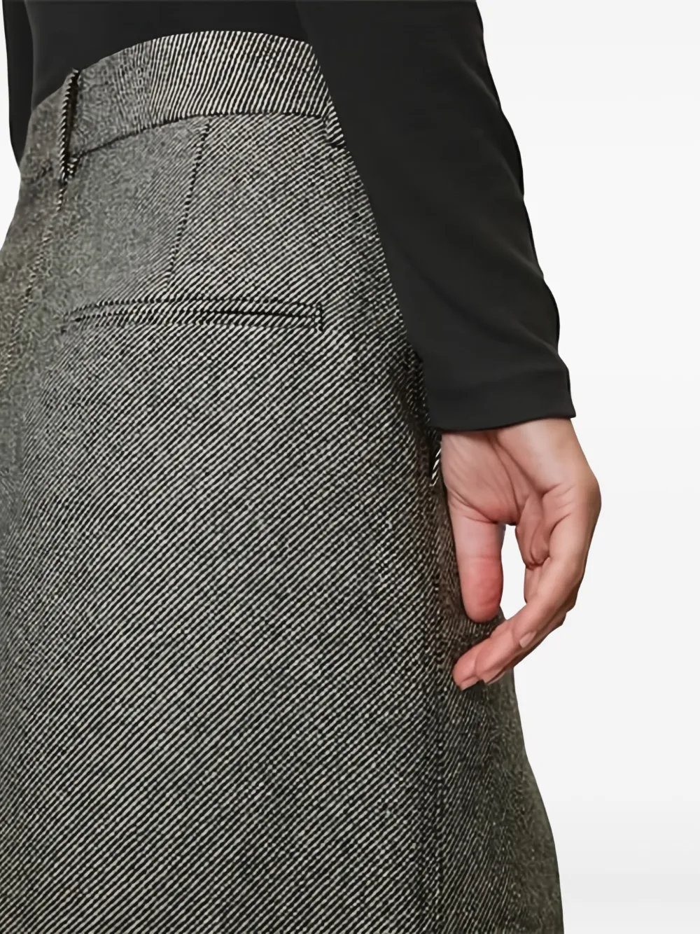 Marc O'polo Stripe-pattern Tailored Skirt In Gray