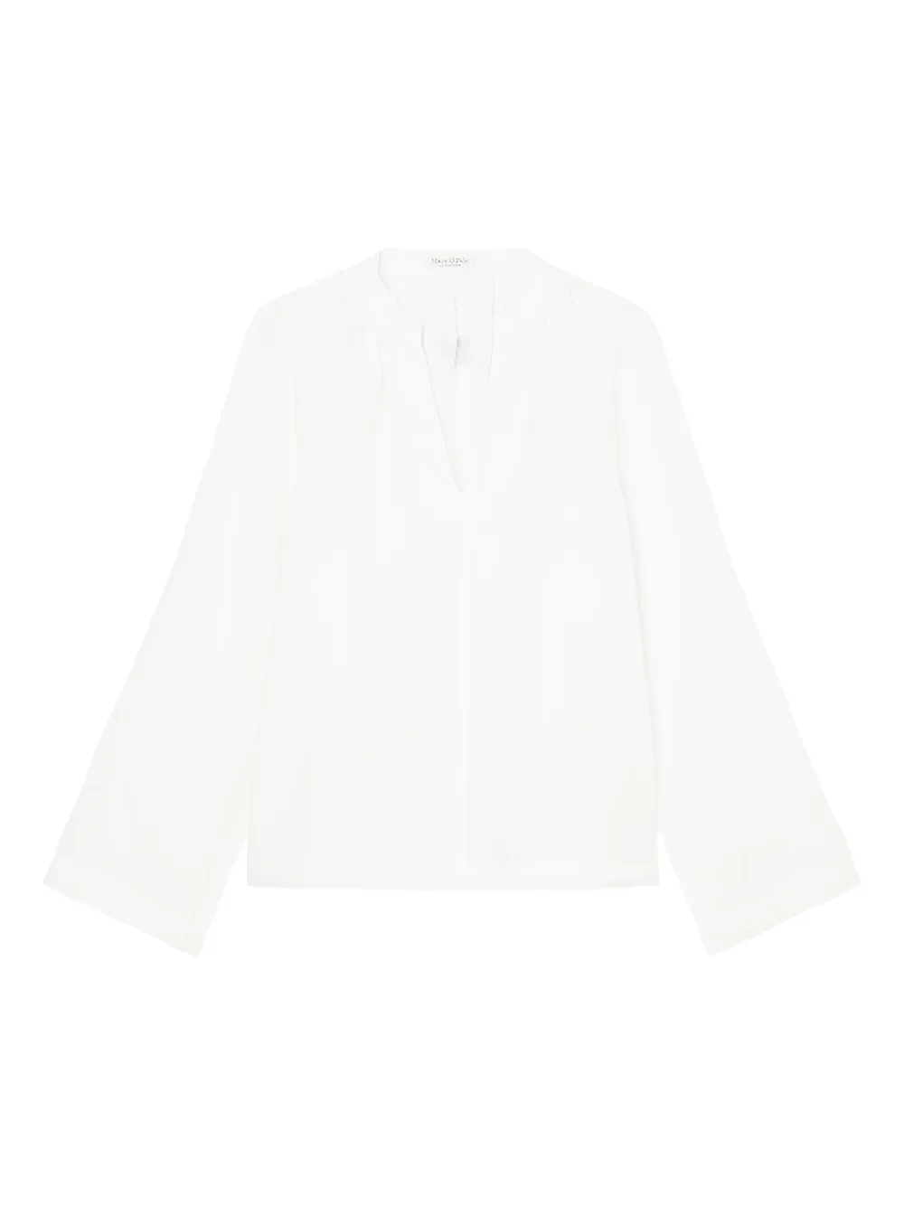 bell-sleeve V-neck blouse