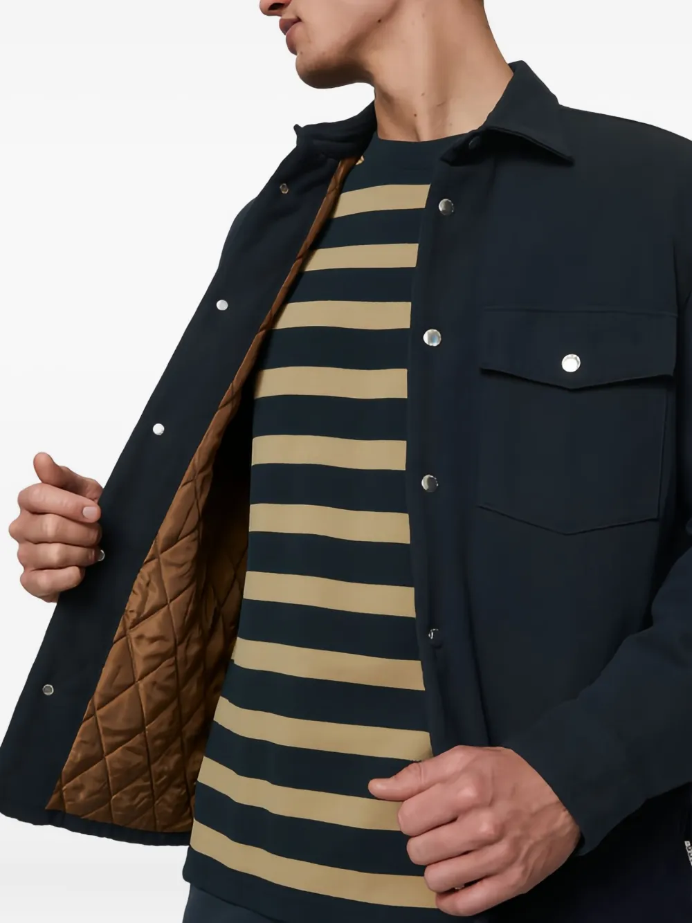 Marc O'Polo Button-up shirtjack Blauw
