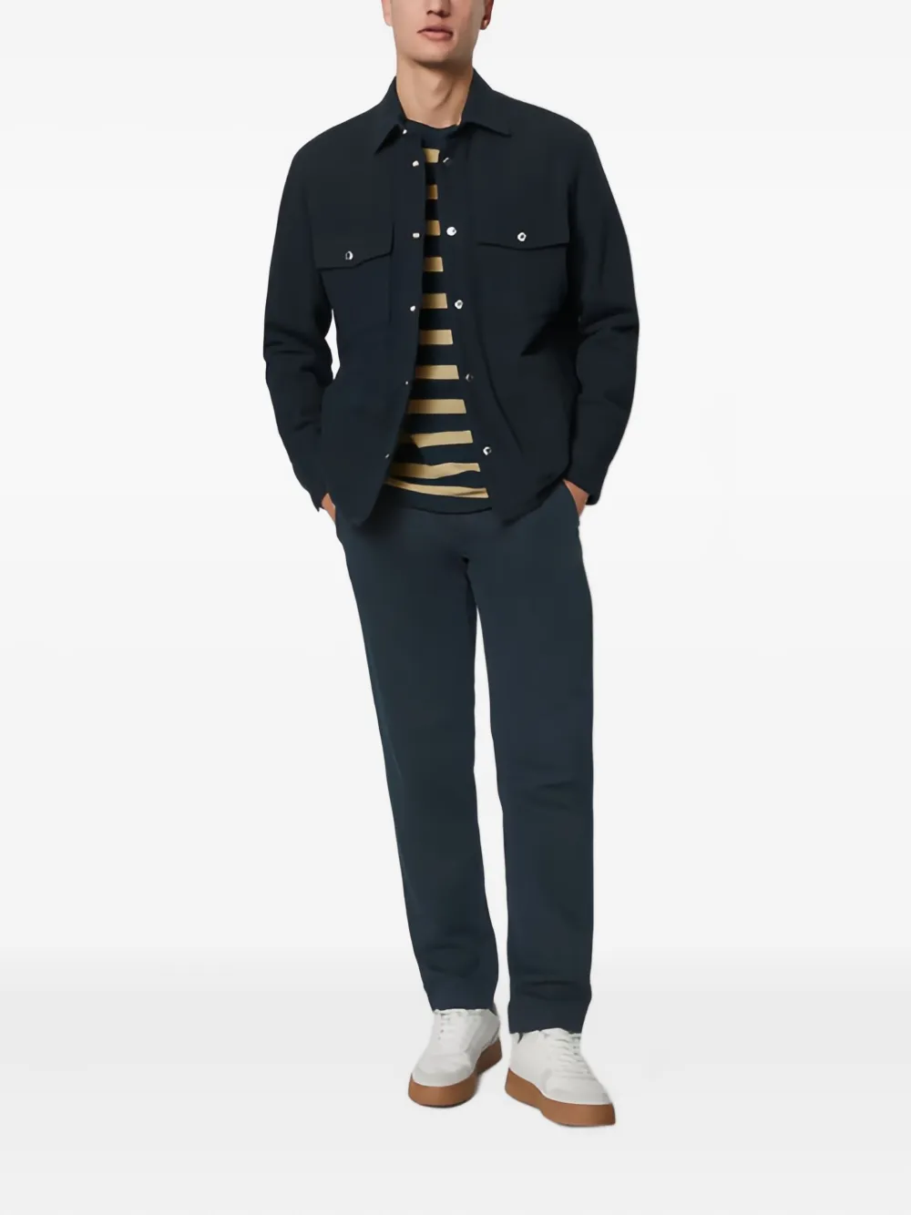 Marc O'Polo Button-up shirtjack Blauw