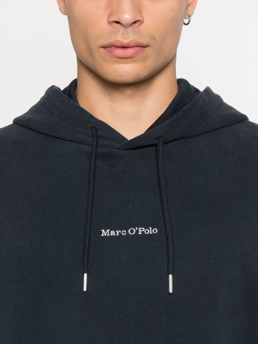 Marc O'Polo embroidered-logo hoodie Blauw