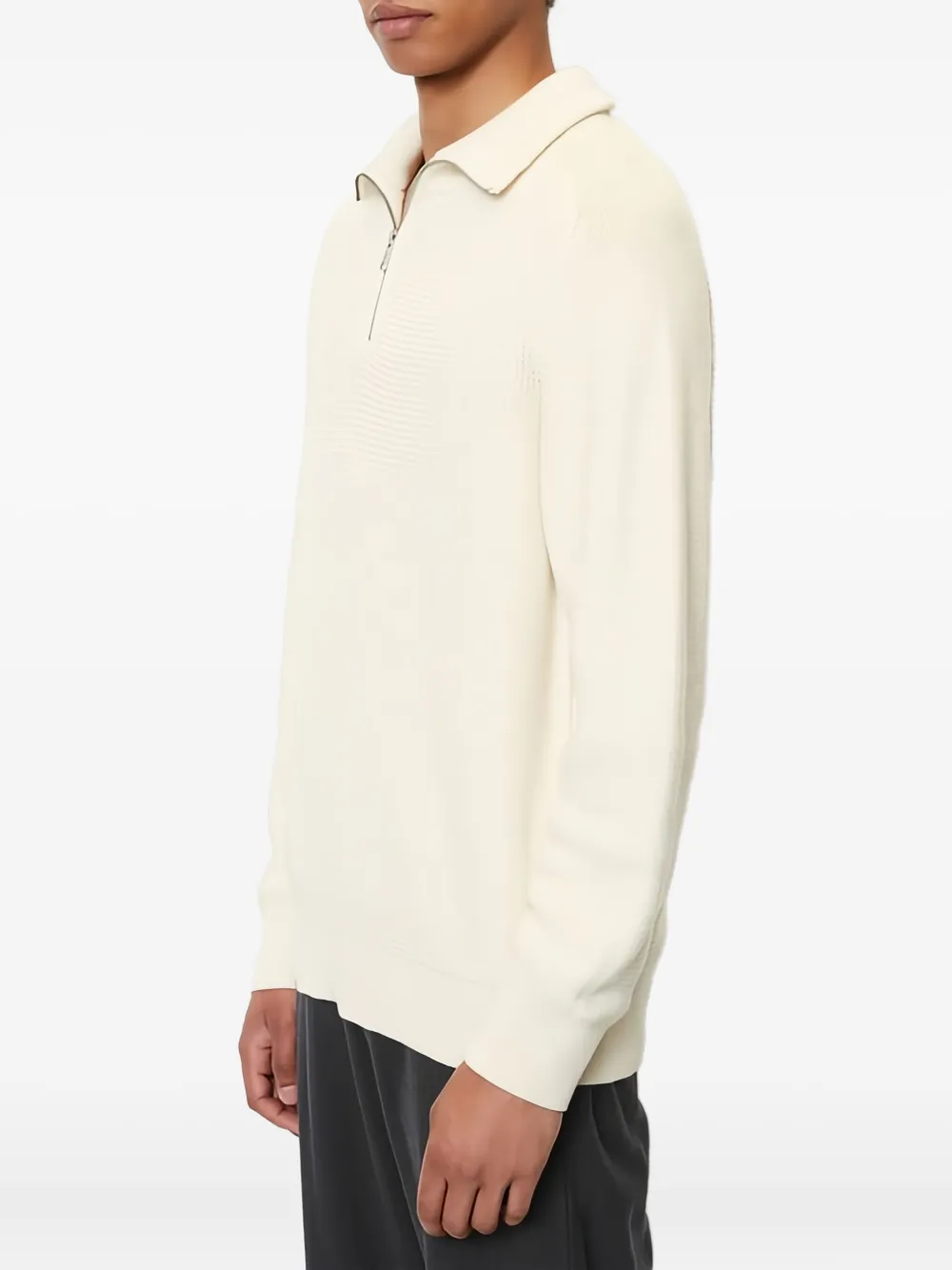 Marc O'Polo Trui met ritskraag Beige